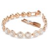 Una Angelic Bracelet Round Cut, Pavé, Medium, White, Rose Gold-Tone Plated