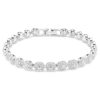 Una Angelic Bracelet Round Cut, Small, White, Rhodium Plated