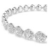 Una Angelic Bracelet Round Cut, Small, White, Rhodium Plated