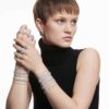 Una Angelic Bracelet Round Cut, Small, White, Rhodium Plated