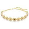 Una Angelic Choker Round Cut, Caramel, Gold-Tone Plated