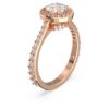 Una Angelic Cocktail Ring Round Cut, Pavé, White, Rose Gold-Tone Plated