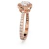 Una Angelic Cocktail Ring Round Cut, Pavé, White, Rose Gold-Tone Plated