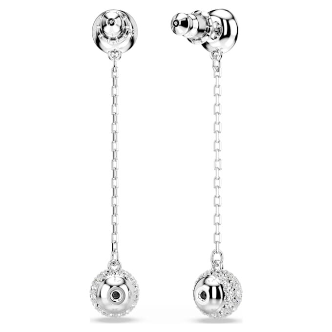 Una Angelic Drop Earrings Round Cut, White, Rhodium Plated Una Angelic Drop Earrings Round Cut, White, Rhodium Plated