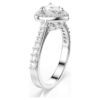 Una Angelic Motif Ring Mixed Cuts, Heart, White, Rhodium Plated