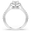 Una Angelic Motif Ring Mixed Cuts, Heart, White, Rhodium Plated