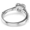 Una Angelic Motif Ring Mixed Cuts, Heart, White, Rhodium Plated