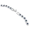 Una Angelic Necklace Round Cut, Blue, Rhodium Plated