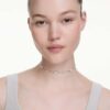 Una Angelic Necklace Round Cut, Double Sided Motifs, White, Rhodium Plated