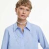 Sublima Earrings Large, White, Rhodium Plated
