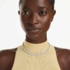 Una Angelic Necklace Round Cut, Medium, White, Rhodium Plated