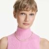 Una Angelic Necklace Round Cut, White, Gold-Tone Plated