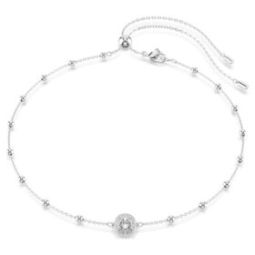 Una Angelic Pendant Round Cut, Double Sided Motifs, White, Rhodium Plated