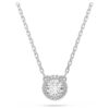 Una Angelic Pendant Round Cut, Pavé, White, Rhodium Plated