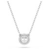 Una Angelic Pendant Round Cut, Pavé, White, Rhodium Plated