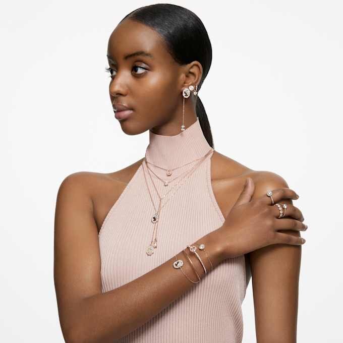 Stilla Cocktail Ring Round Cut, Pavé, White, Rose Gold-Tone Plated Stilla Cocktail Ring Round Cut, Pavé, White, Rose Gold-Tone Plated