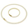 Una Angelic Set Round Cut, White, Gold-Tone Plated