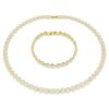 Una Angelic Set Round Cut, White, Gold-Tone Plated