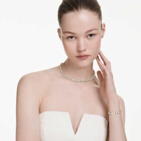 Una Angelic Set Set (3), Round Cut, White, Gold-Tone Plated Una Angelic Set Set (3), Round Cut, White, Gold-Tone Plated