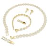 Una Angelic Set Set (3), Round Cut, White, Gold-Tone Plated