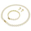 Una Angelic Set Set (3), Round Cut, White, Gold-Tone Plated