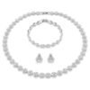 Una Angelic Set Set (3), Round Cut, White, Rhodium Plated