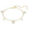 Una Angelic Strandage Crystal Pearl, Round Cut, White, Gold-Tone Plated
