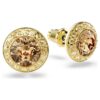 Una Angelic Stud Earrings Round Cut, Caramel, Gold-Tone Plated Una Angelic Stud Earrings Round Cut, Caramel, Gold-Tone Plated