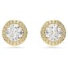 Una Angelic Stud Earrings Round Cut, Gold Tone, Gold-Tone Plated