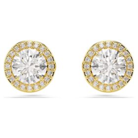 Una Angelic Stud Earrings Round Cut, Gold Tone, Gold-Tone Plated Una Angelic Stud Earrings Round Cut, Gold Tone, Gold-Tone Plated