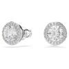 Una Angelic Stud Earrings Round Cut, Pavé, White, Rhodium Plated Una Angelic Stud Earrings Round Cut, Pavé, White, Rhodium Plated
