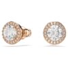 Una Angelic Stud Earrings Round Cut, Pavé, White, Rose Gold-Tone Plated