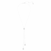 Una Angelic Y Pendant Round Cut, White, Rhodium Plated