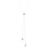 Una Angelic Y Pendant Round Cut, White, Rhodium Plated