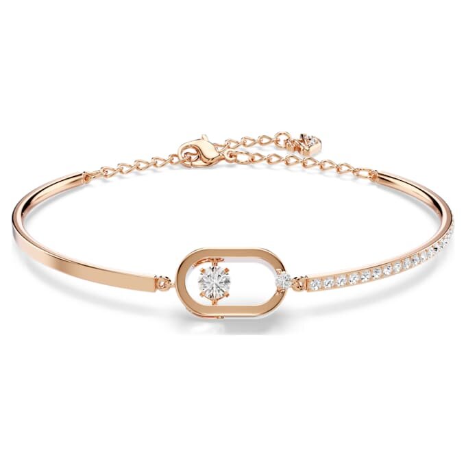Una Bracelet Round Cut, Oval Shape, White, Rose Gold-Tone Plated Una Bracelet Round Cut, Oval Shape, White, Rose Gold-Tone Plated