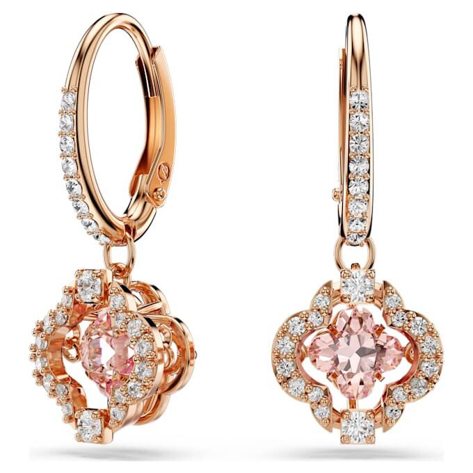 Una Drop Earrings Clover, Pink, Rose Gold-Tone Plated Una Drop Earrings Clover, Pink, Rose Gold-Tone Plated