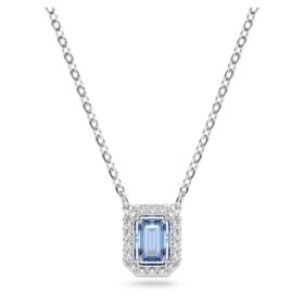Una Necklace Octagon Cut, Blue, Rhodium Plated Una Necklace Octagon Cut, Blue, Rhodium Plated