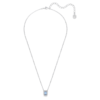 Una Necklace Octagon Cut, Blue, Rhodium Plated