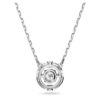 Una Necklace Round Cut, White, Rhodium Plated