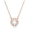 Una Necklace Round Cut, White, Rose Gold-Tone Plated