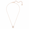 Una Necklace Round Cut, White, Rose Gold-Tone Plated