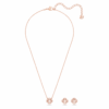 Una Set Mixed Cuts, Clover, Pink, Rose Gold-Tone Plated Una Set Mixed Cuts, Clover, Pink, Rose Gold-Tone Plated