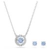 Una Set Round Cut, Blue, Rhodium Plated Una Set Round Cut, Blue, Rhodium Plated