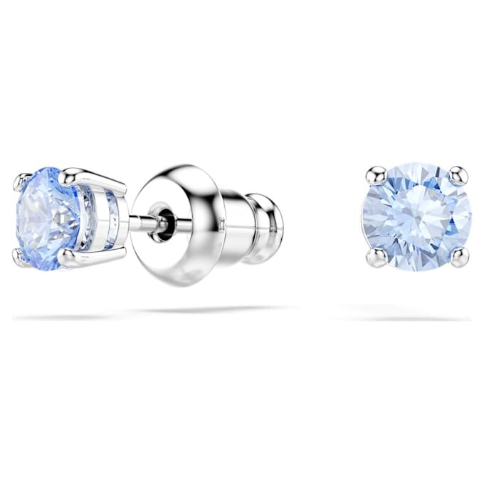Una Set Round Cut, Blue, Rhodium Plated Una Set Round Cut, Blue, Rhodium Plated