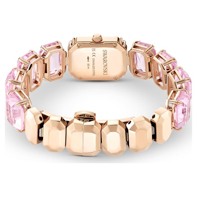 Watch Octagon Cut Bracelet, Pink, Rose Gold-Tone Finish Watch Octagon Cut Bracelet, Pink, Rose Gold-Tone Finish