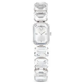 Watch Octagon Cut Bracelet, White, Stainless Steel Watch Octagon Cut Bracelet, White, Stainless Steel