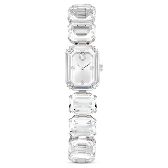 Watch Octagon Cut Bracelet, White, Stainless Steel Watch Octagon Cut Bracelet, White, Stainless Steel