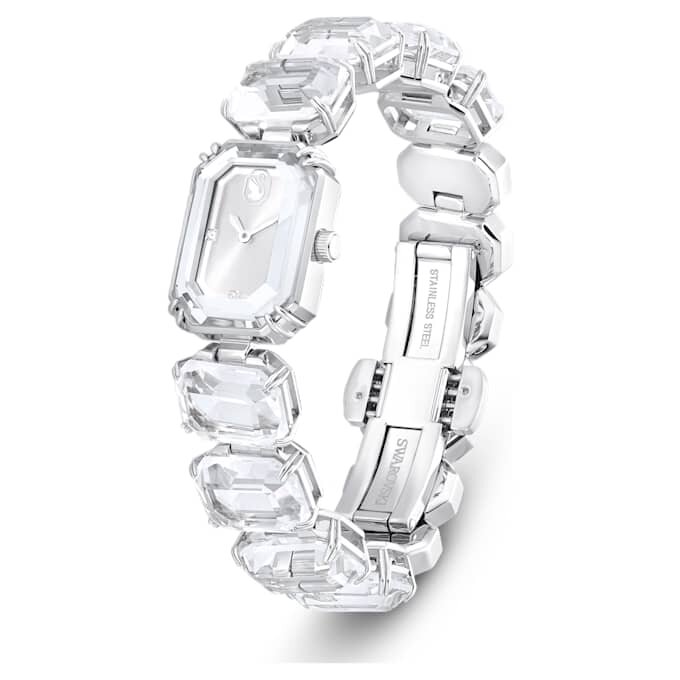 Watch Octagon Cut Bracelet, White, Stainless Steel Watch Octagon Cut Bracelet, White, Stainless Steel