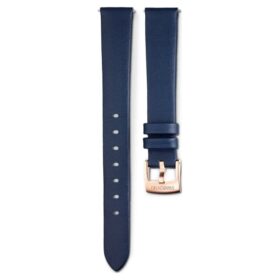 Watch Strap 14 Mm (0.55″) Width, Leather, Blue, Rose Gold-Tone Finish Watch Strap 14 Mm (0.55″) Width, Leather, Blue, Rose Gold-Tone Finish