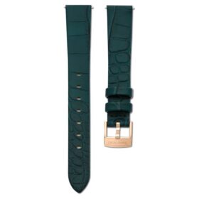 Watch Strap 14 Mm (0.55″) Width, Leather, Green, Rose Gold-Tone Finish Watch Strap 14 Mm (0.55″) Width, Leather, Green, Rose Gold-Tone Finish